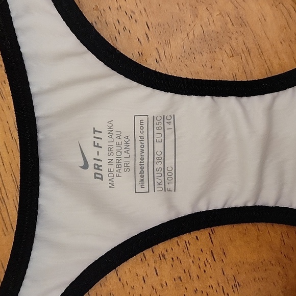 NIKE Pro Rival Dri-Fit High Support Sports Bra White/Black Trim|38C|EUC - Picture 3 of 5